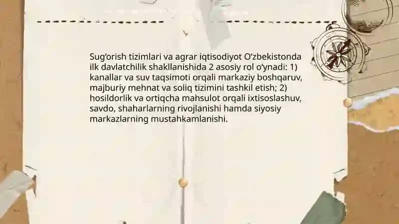 Oʻzbekistonda ilk davlatchilik shakilanish asoslari 4