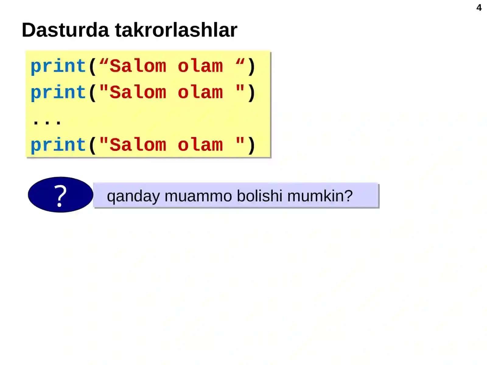 Siklik algoritmlar 4