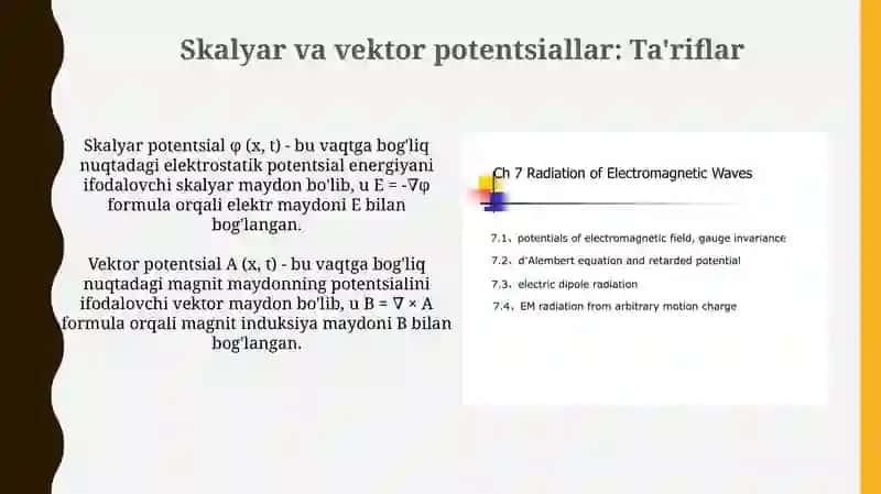 Elektromagnit maydon potentsiallari 4