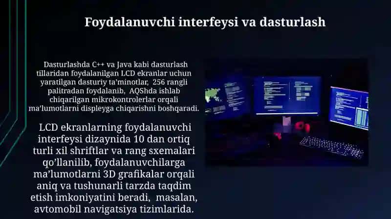 LCD ekran dasturiy qismi va unda ma'lumot chiqarish 4