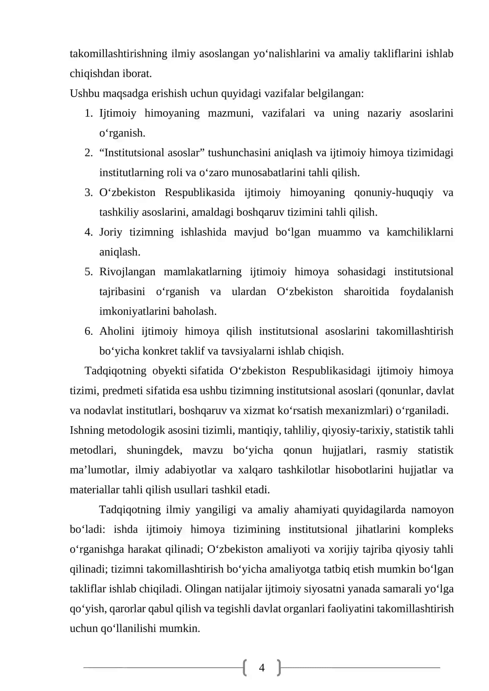 Aholini ijtimoiy himoya qilish institutsional asoslarini takomillashtirish 4