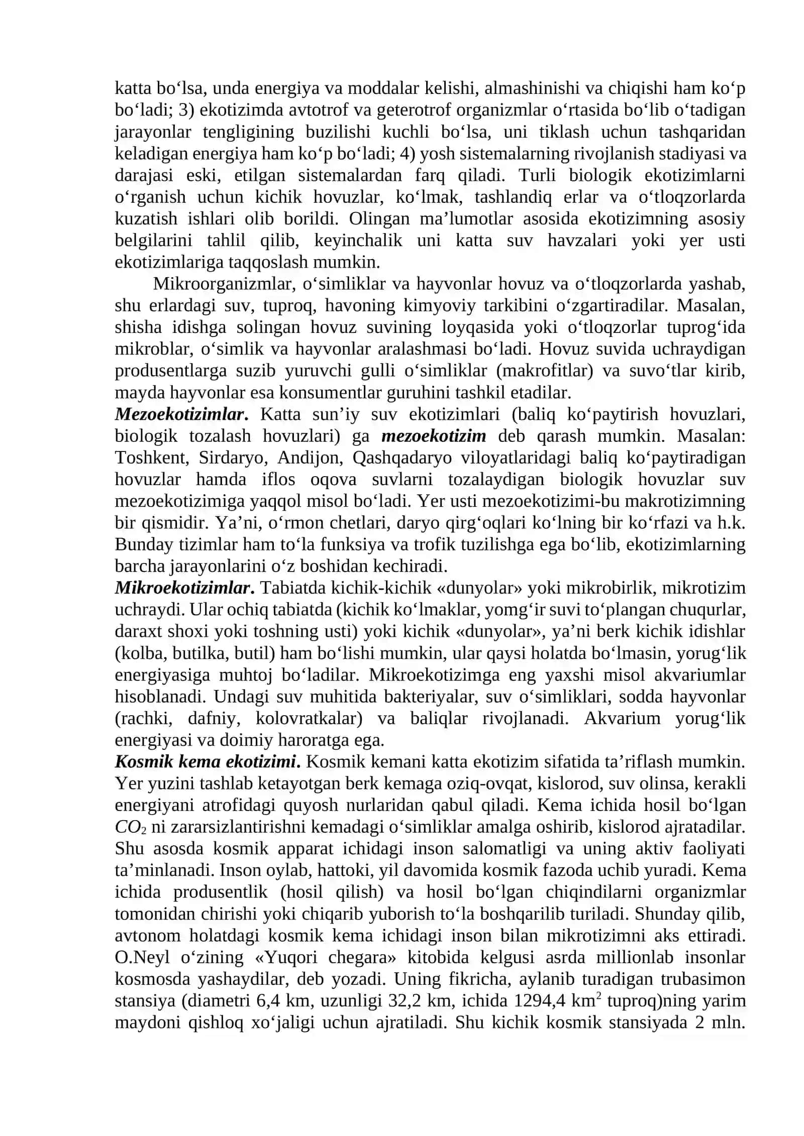 Ekotizimlar ekologiyasi 4