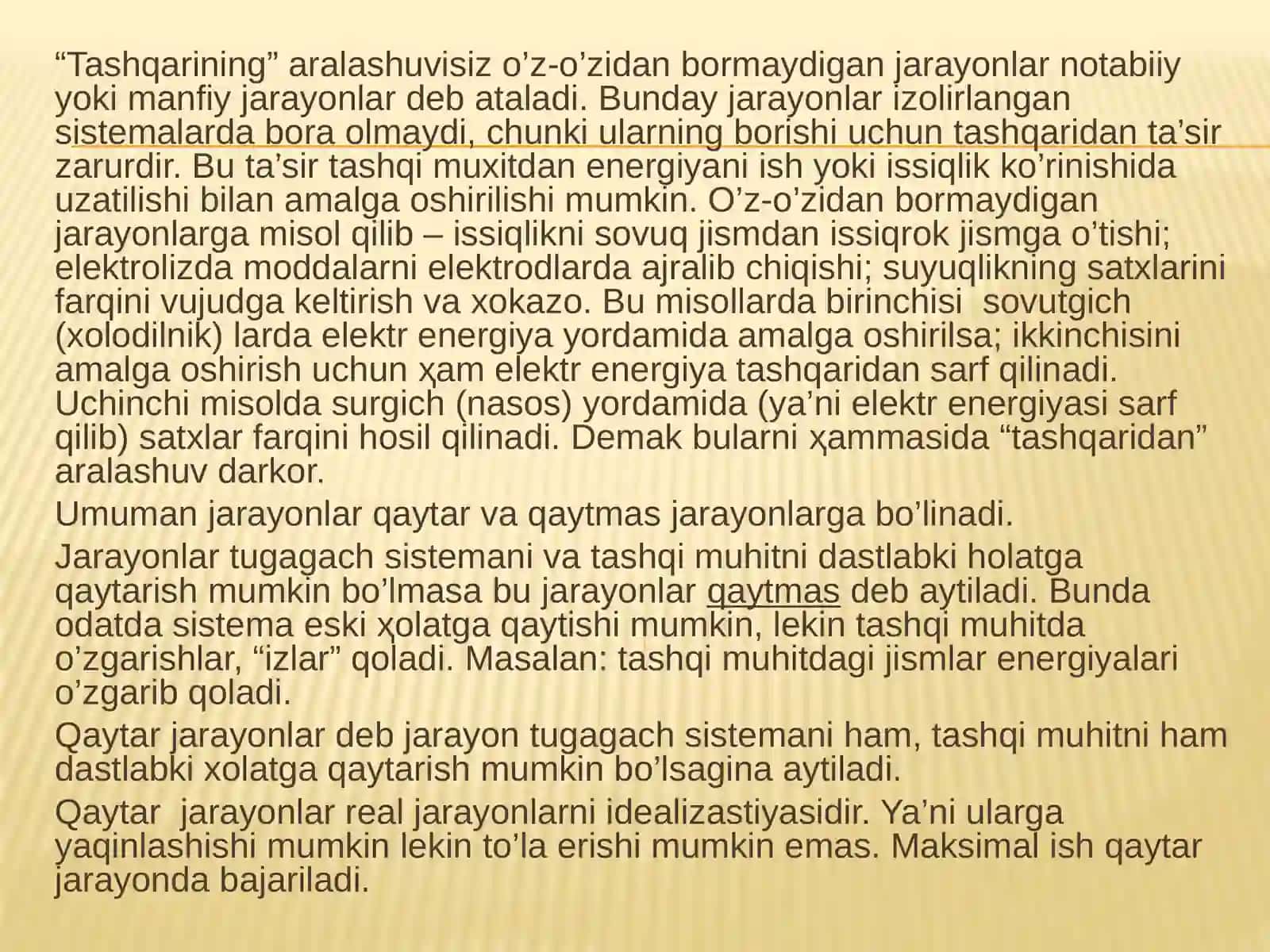 TERMODINAMIKANING2 -QONUNI. ENTROPIYA 4