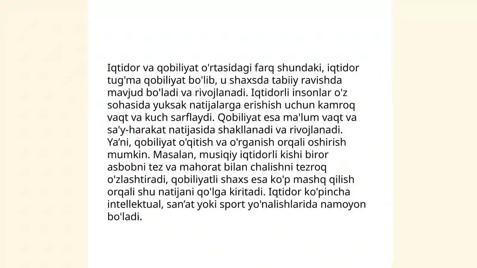 Qobiliyat va iqtidor 4