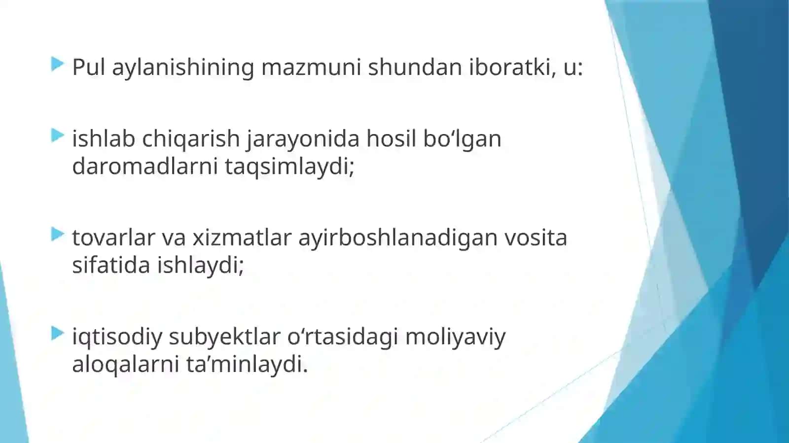 Pul aylanmasi va uning tarkibi 4
