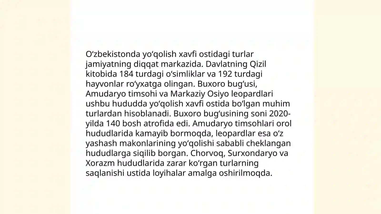 Òzbekiston Respublikasi Qizil kitobi 4