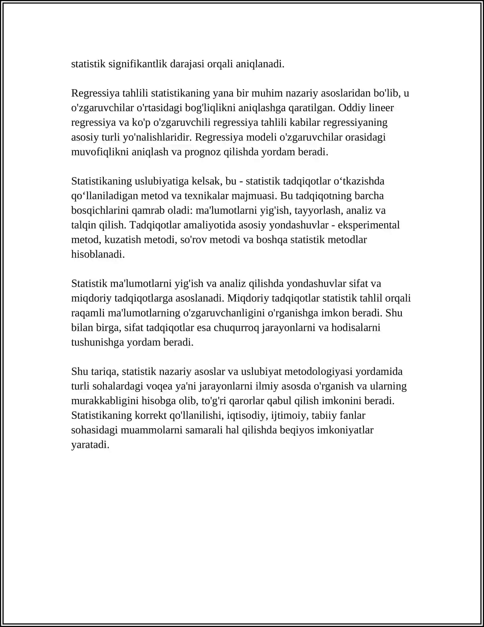 STATISTIKANING USULLARI VA USLUBIYATI 4