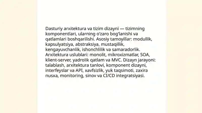 Axborot texnalogiyalarining dasturiy ta’minoti 4