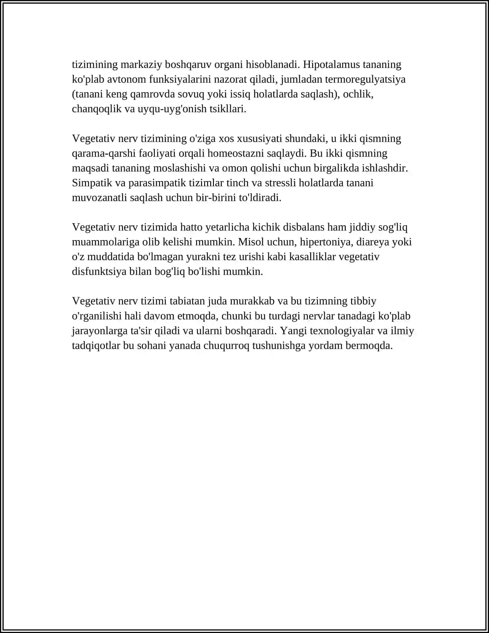 VEGETATIV NERV SISTEMASI FAOLIYATINI ORGANISH 4