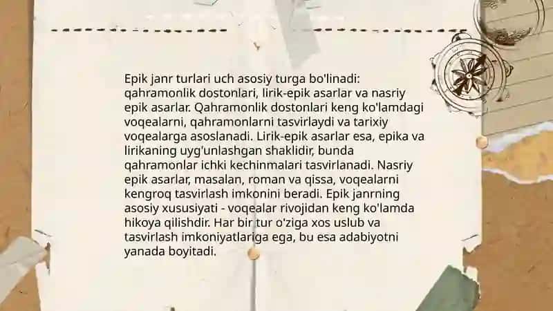 Epik asarlarni tahlil qilish metodikasi 4