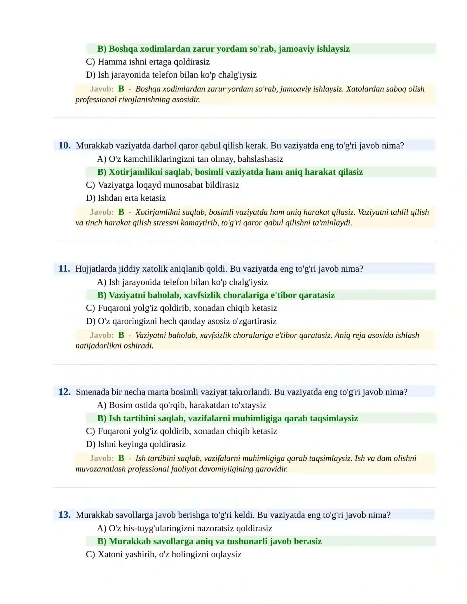 PSIXOLOGIK SINOV Testlari 4