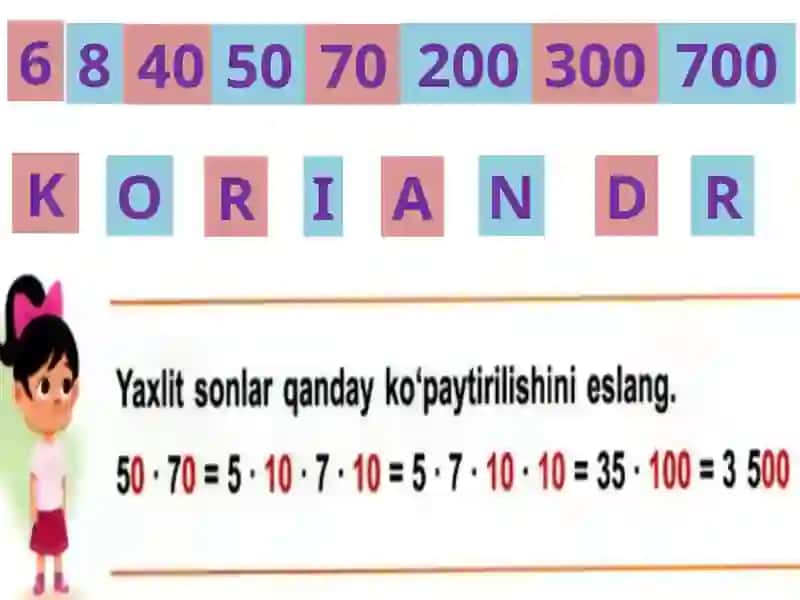 10 va 100 ga ko'paytirish va bo'lish 4