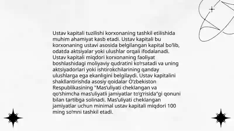 Ustav kapitali va uning o‘zgarishi hisobi. 4