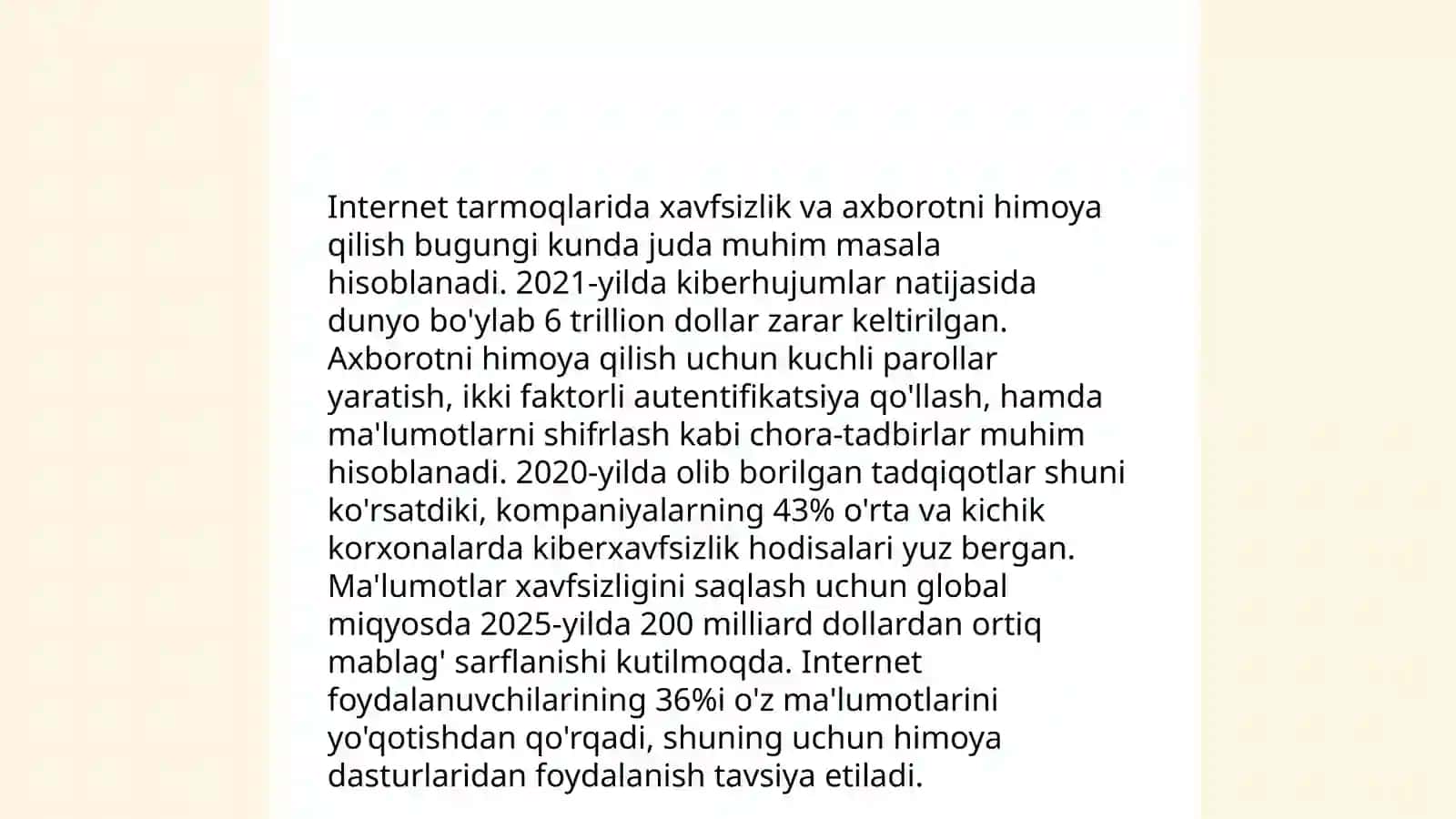 Internet tarmoqlarida axborot makoni haqida tushuncha berish 4