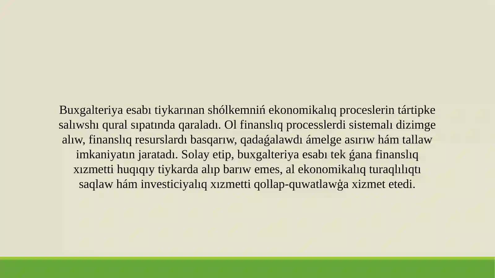 Buxgalteriya esabı pániniń predmeti 4