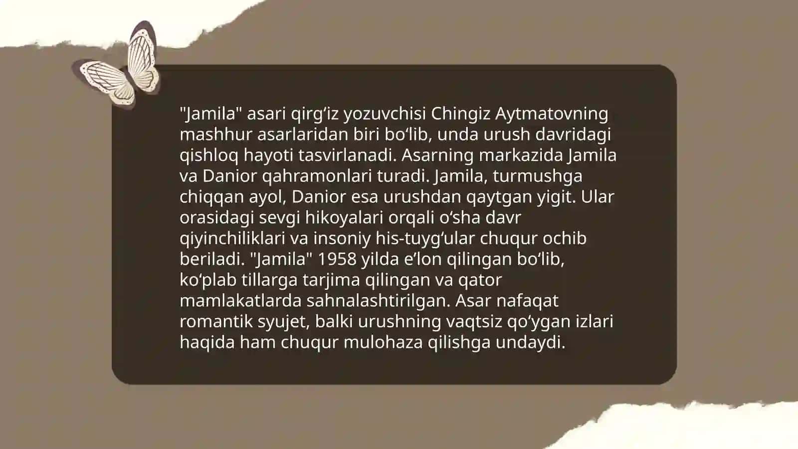 Chingiz Aytmatov Jamila asari va uning tahlili 4