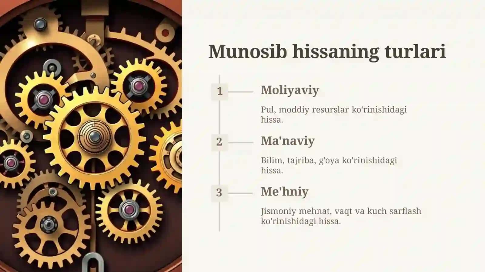 Munosib hissa - Taqdimot 4