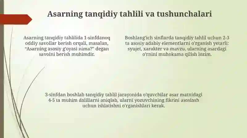 Boshlangʻich sinflarda badiiy asar matni ustida ishlash 4