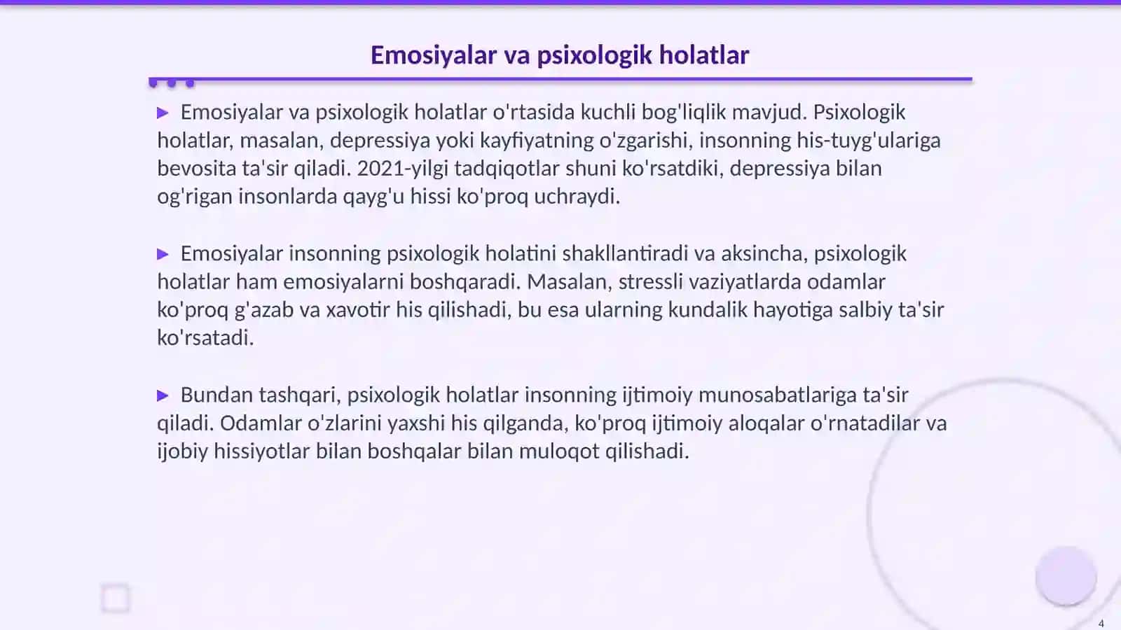 Emosiyalar va emotsional holatlar 4