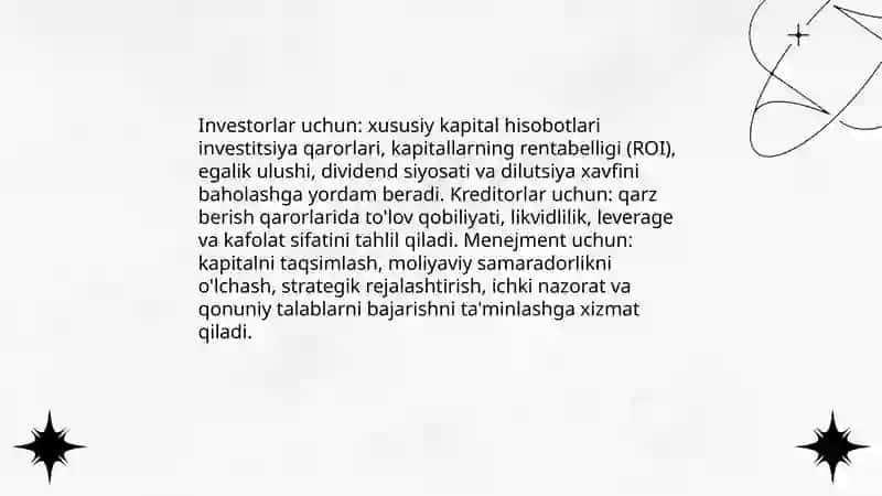 Xususiy kapital to'g'risidagi hisobot 4