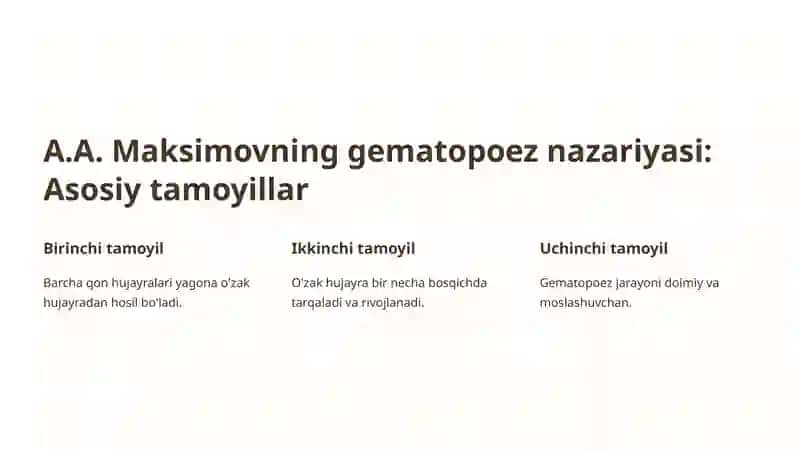 Gematopoez nazariyalari. 4