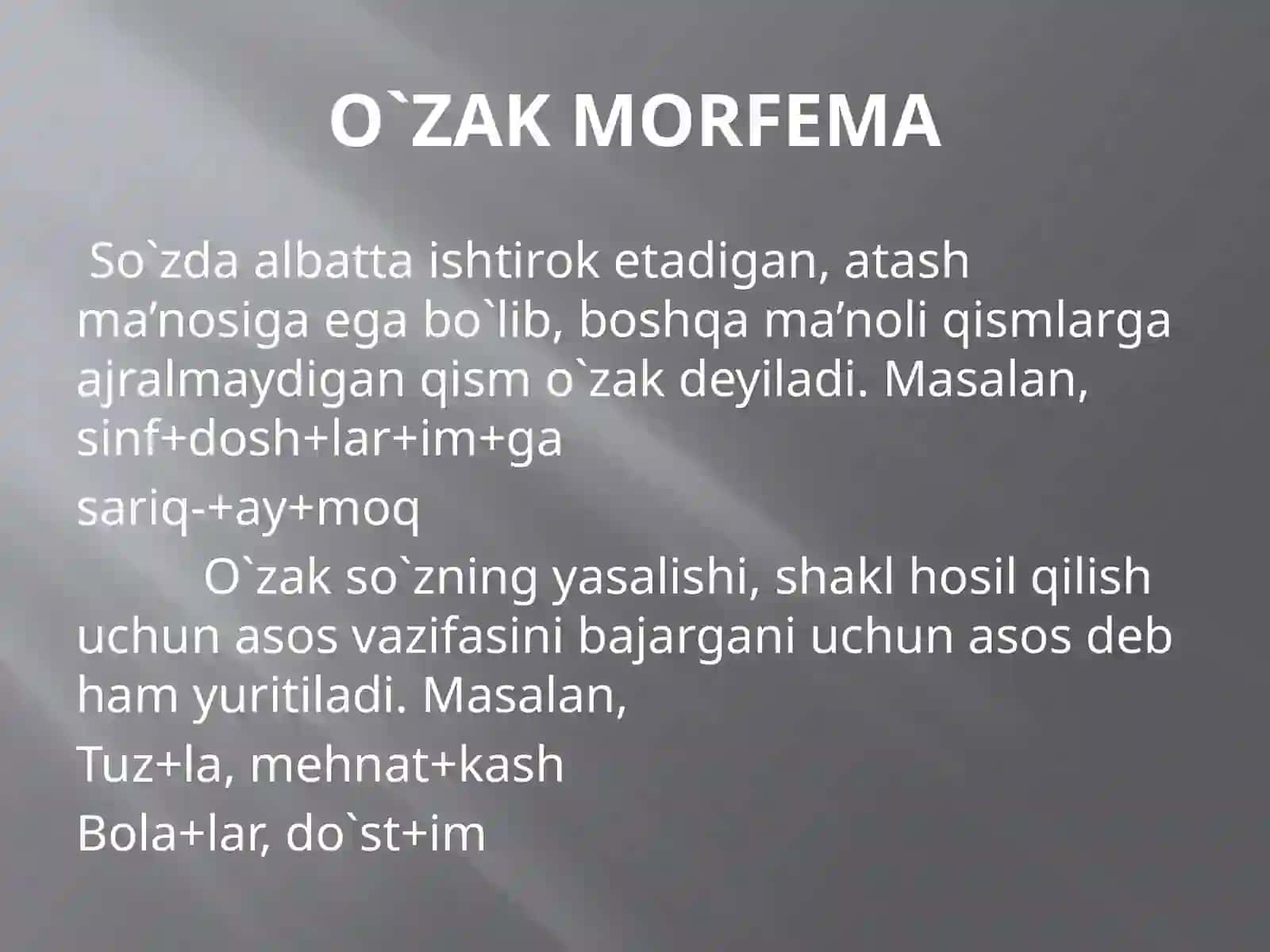MORFEMIKА VA SO`Z YASALISH ASOSLARI 4