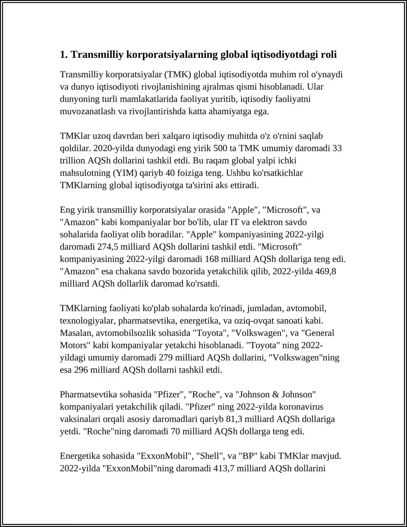 GLOBALLASHUV SHAROITIDA TRANSMILLIY KORPORATSIYALAR 4