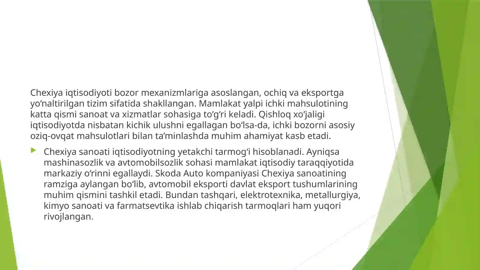 CHEXIYA DAVLATI IQTISODIYOTI 4
