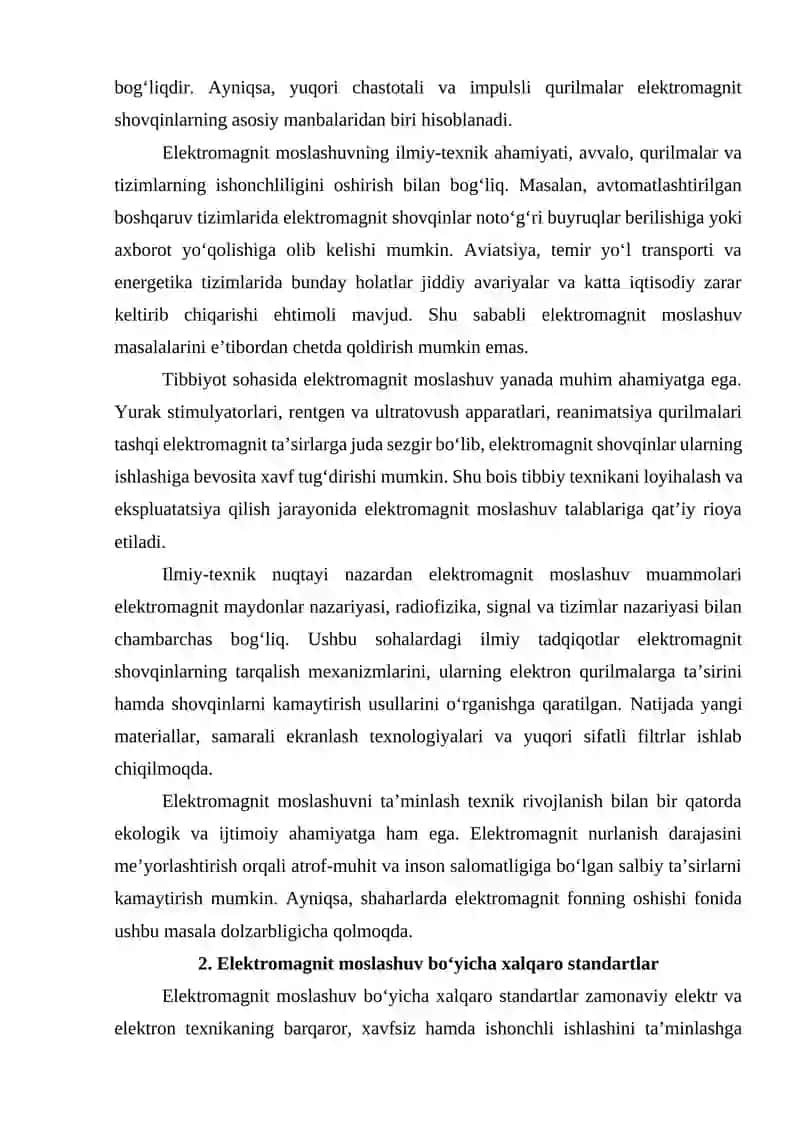 Elektromagnit moslashuv xalqaro va milliy standartlari 4