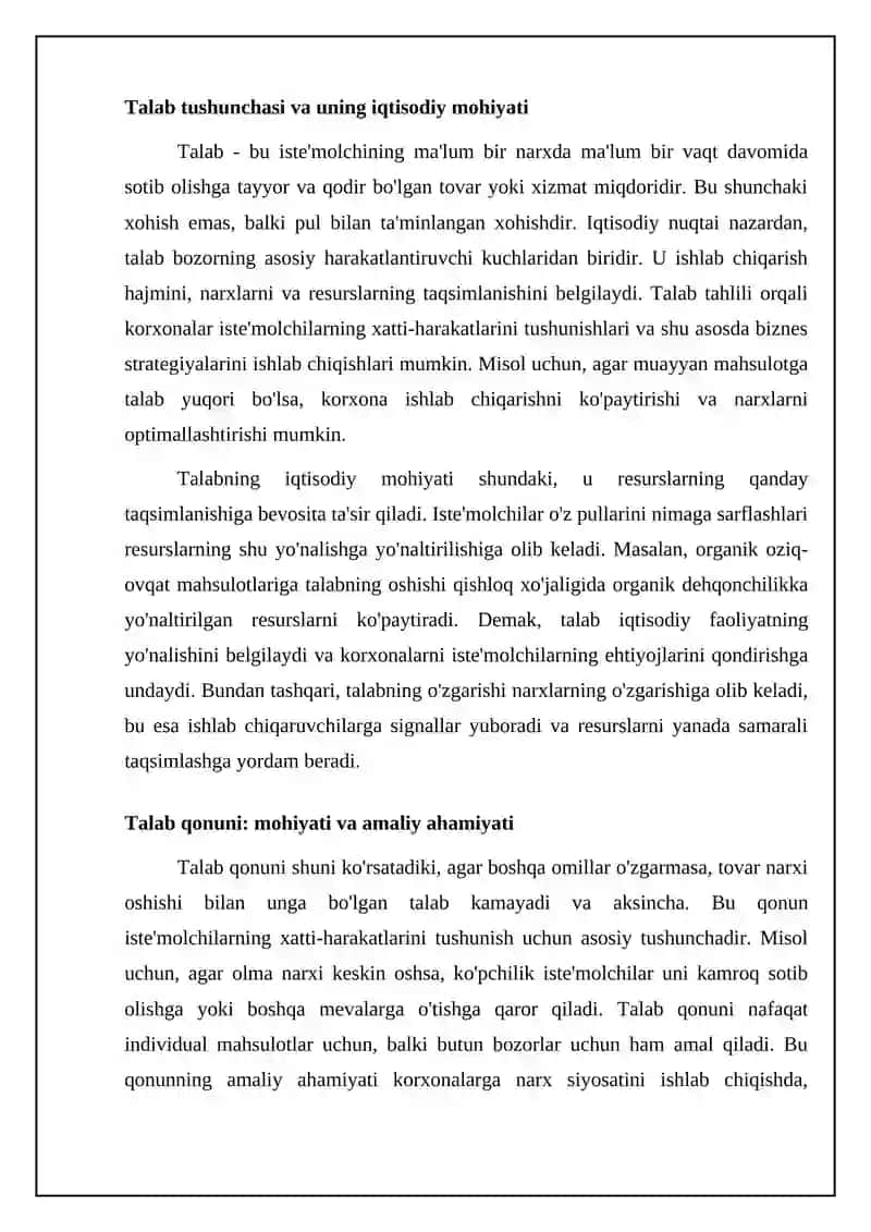 Kirish Talab tahlilining asoslari va talab qonuni 4