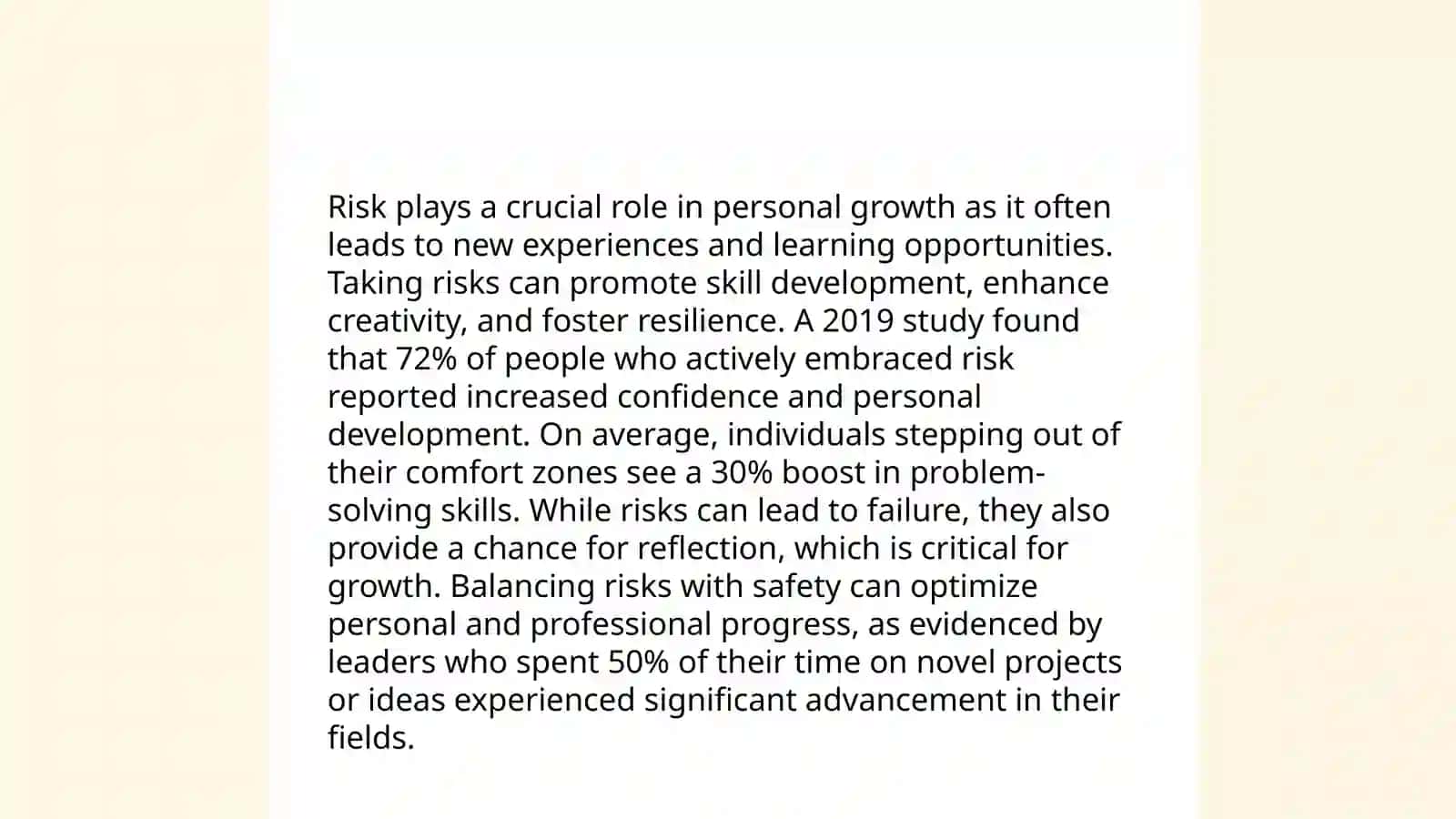 Importances of risk in our life 4