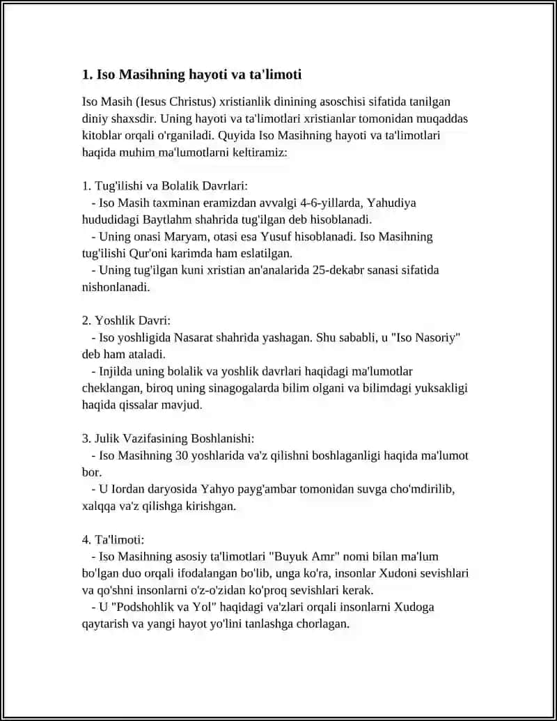 Iso Masihning hayoti va ta'limoti 4