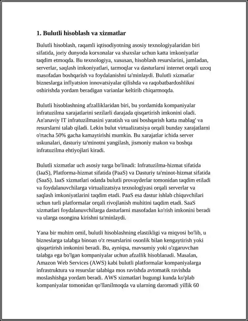 RAQAMLI IQTISODIYOTNING ASOSIY TECHNOLOGICALLY 4