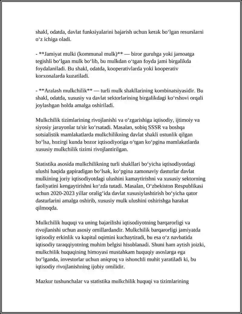 MULKCHILIK SHAKILLARI VA MULKCHILIK MUNOSABATLARI 4