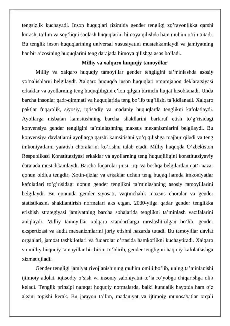 Gender tengligi tushunchasi va huquqiy asoslari 4
