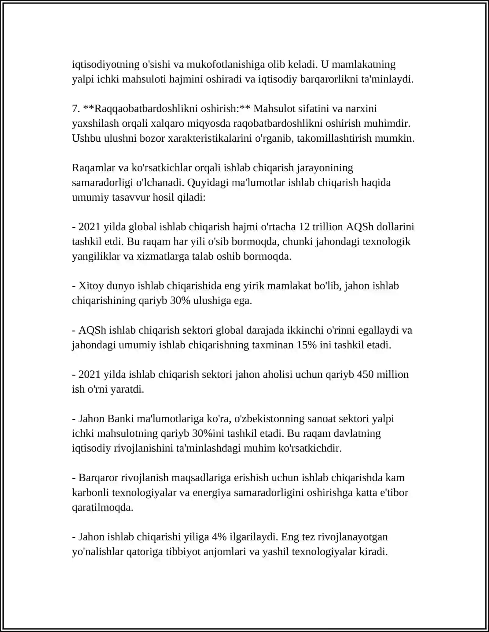 ISHLAB CHIQARISHNING UMUMIY VA PIROVARD NATIJALARI 4