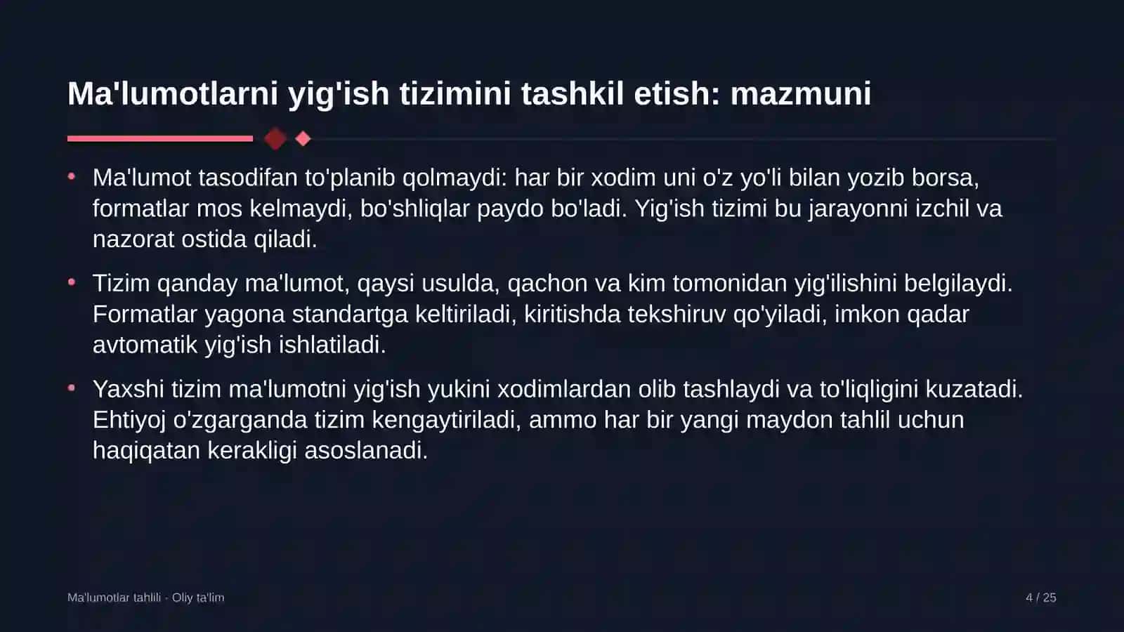 Kuryerlik xizmatida ma'lumotlarni yig'ish tizimini tashkil etish 4