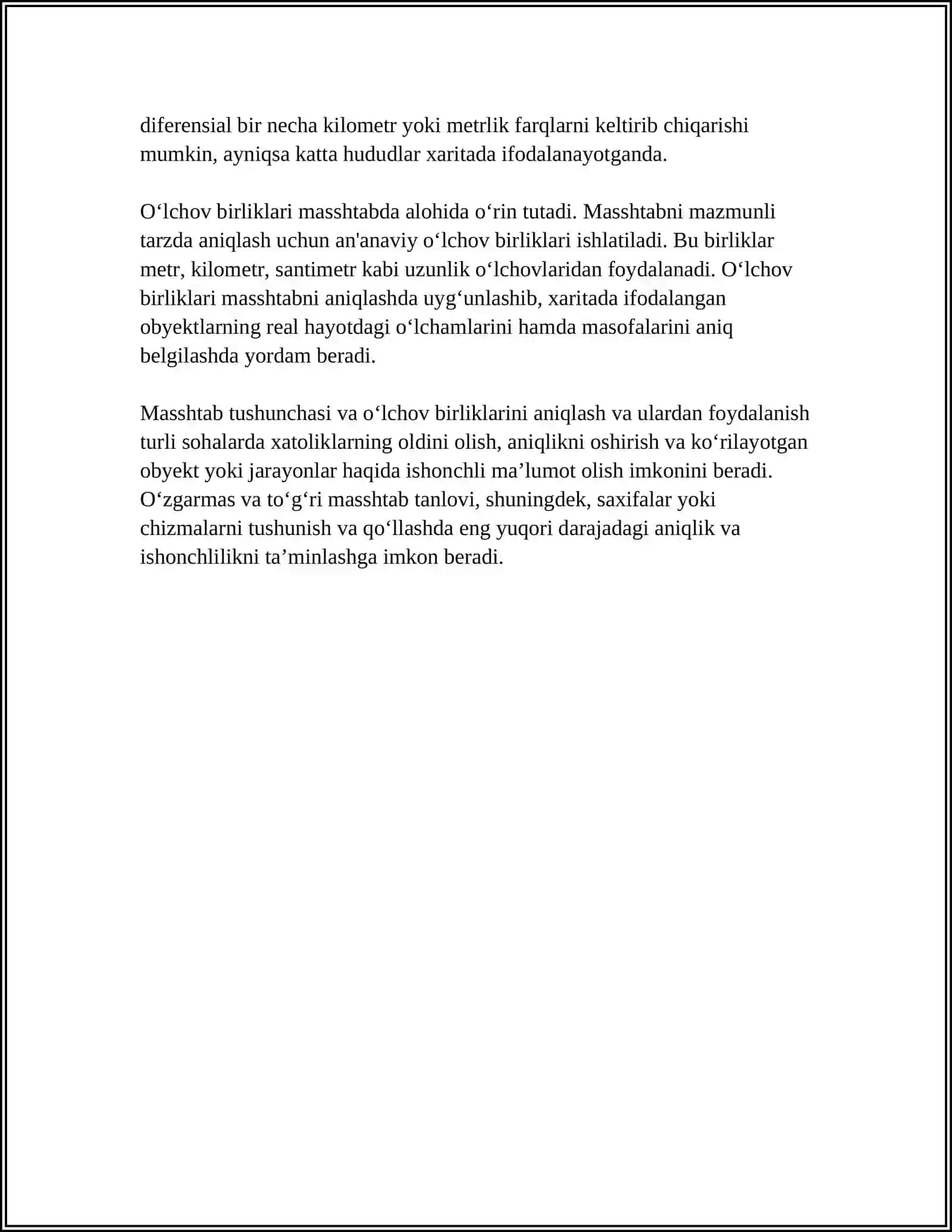 MASSHTABLAR VA ULARNING ANIQLIGI 4
