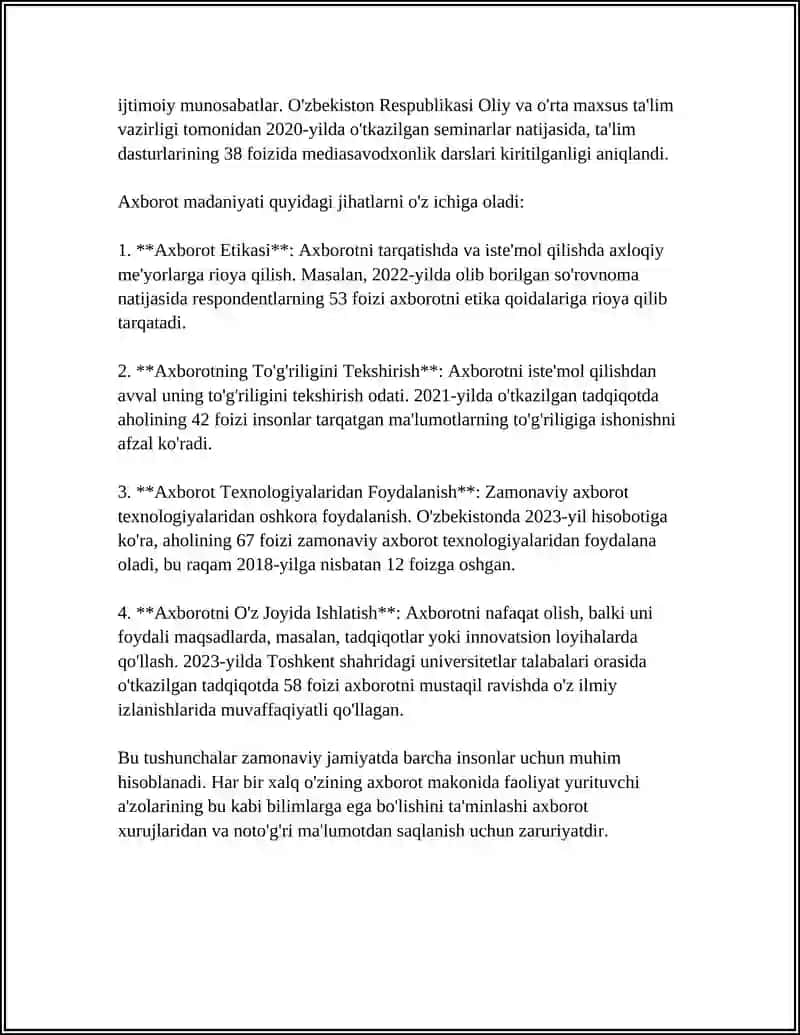 MEDIASAVODXONLIK VA AXBOROT MADANIYATI 4