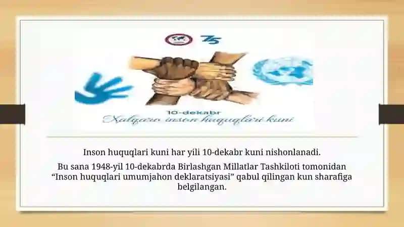 Inson huquqlari fanidan MUSTAQIL ISH 4