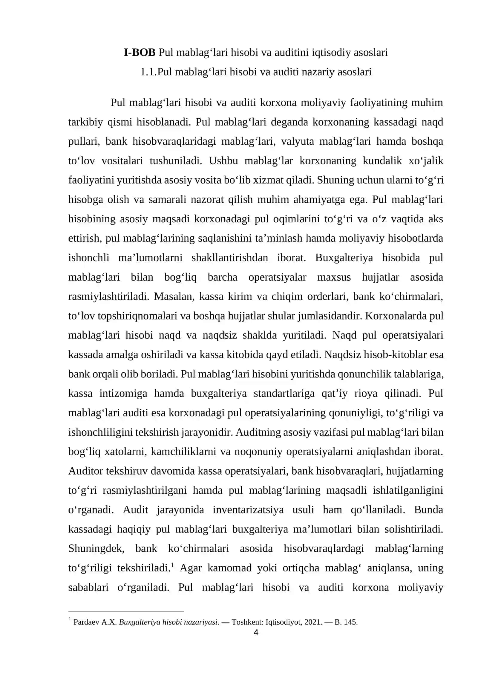 PUL MABLAG’LARI HISOBI VA AUDITI 4