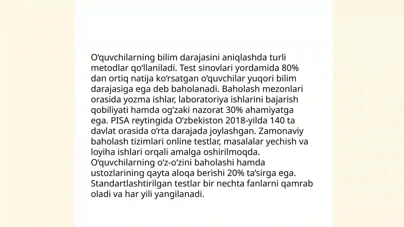 Ta'lim olganlikni tashxis etish 4