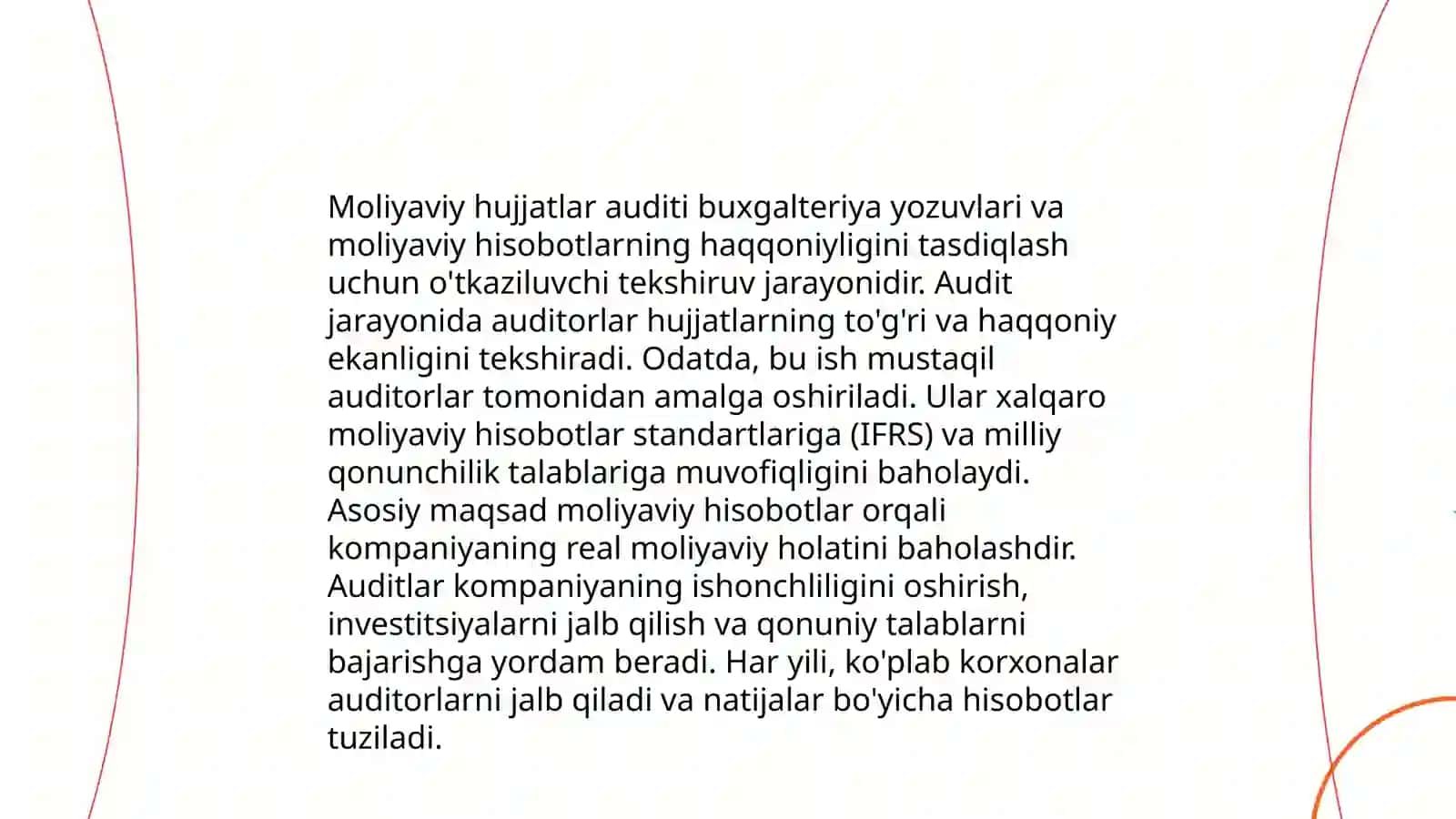 Auditda hujjatlashtirish va audit ichki hujjatlari 4