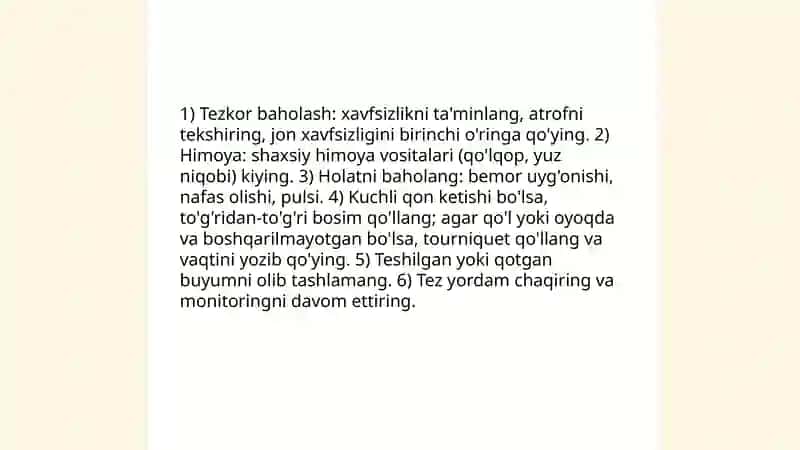 Qon ketishida birinchi yordam 4