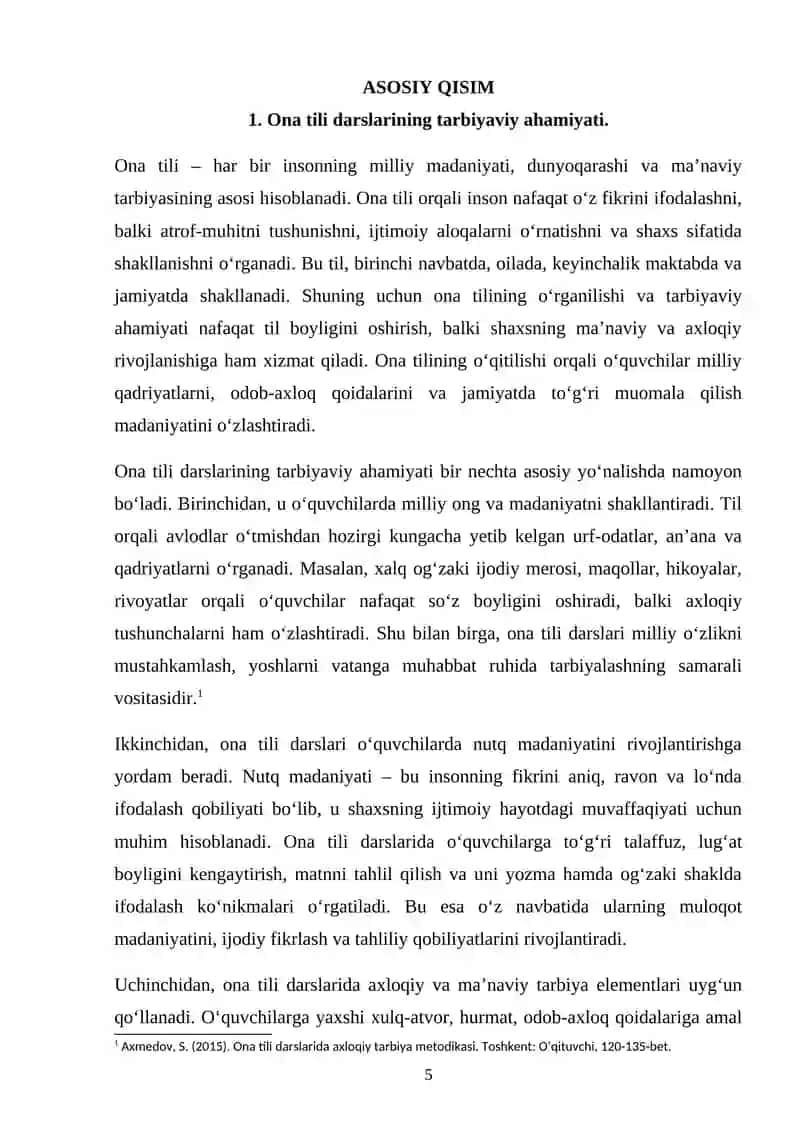 Ona tili va axloq darslari uyg'unligi 4