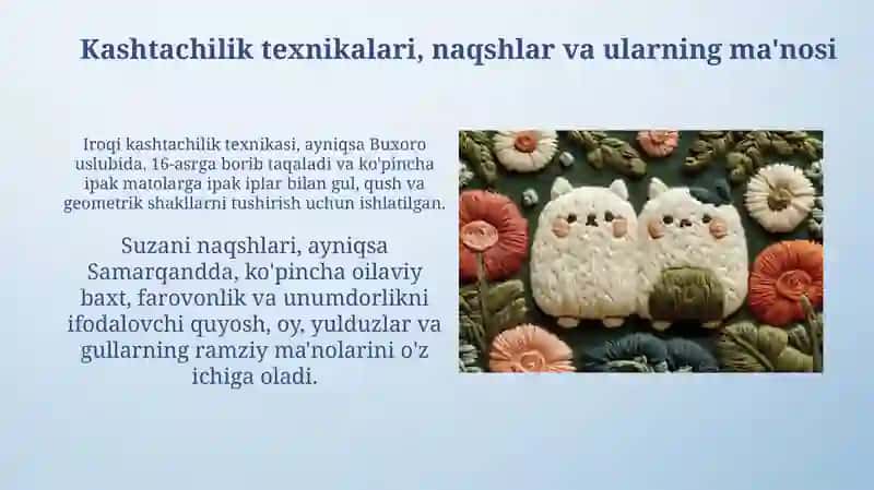 Xalq hunarmandchiligi va Zamonaviy kashtachilik 4