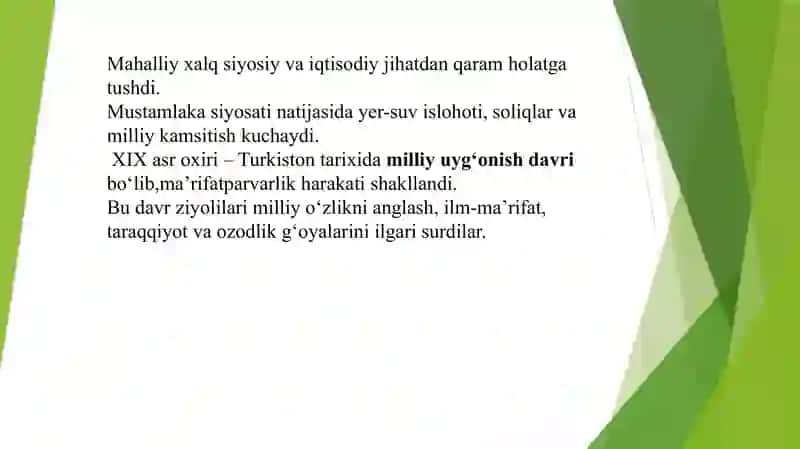TURKISTONDA XIX ASR OXIRLARIDA MILLIY UYG’ONISH JARAYONLARI 4