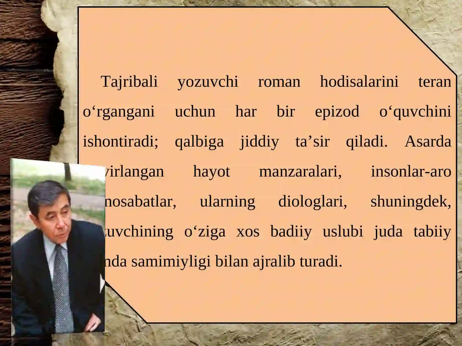 «IKKI ESHIK ORASI» ROMANIDAN OLINGAN PARCHA HAQIDA 4