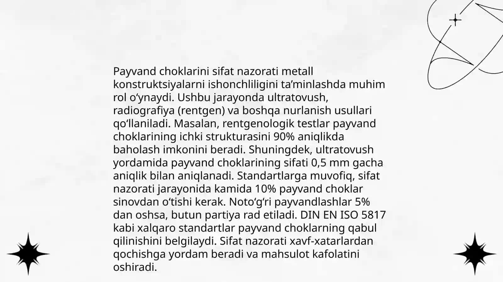 Matall va Payvandlash materiallari sifatini nazorat qilish 4