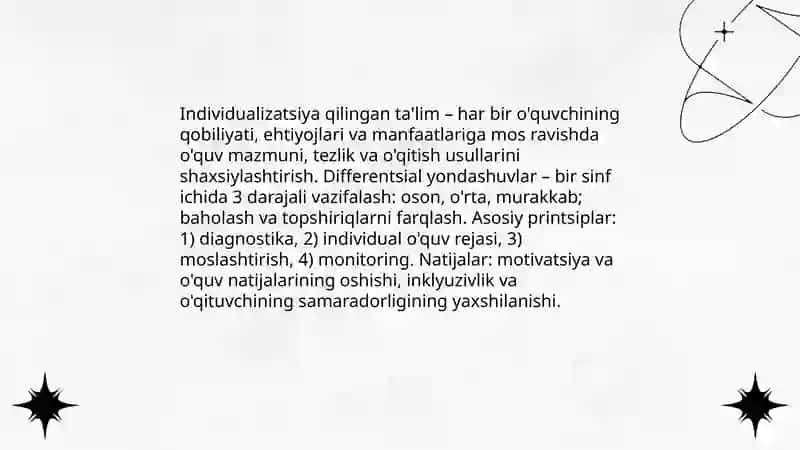 Tarbiya tizimida samaradorlikka erishish usullari 4